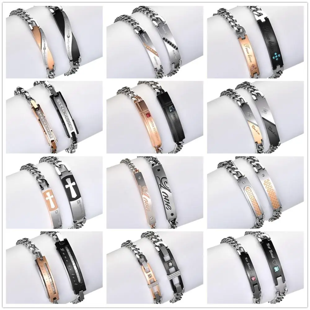 

2018 New Wholesale couple bangles for lovers Fashion stainless steel couple bracelet, N/a