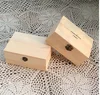 unfinished wooden recipe box with hinged lid and front clasp