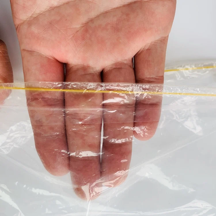 
clear transparent PE plastic bag with elastic 