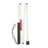 Stainless Steel Long Folding Blind Crutch Cane White Walking Stick Wand Reflective Red 4-Sections 125cm