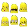 wholesale cheap custom eco kids cinch Emoji drawstring backpack bag