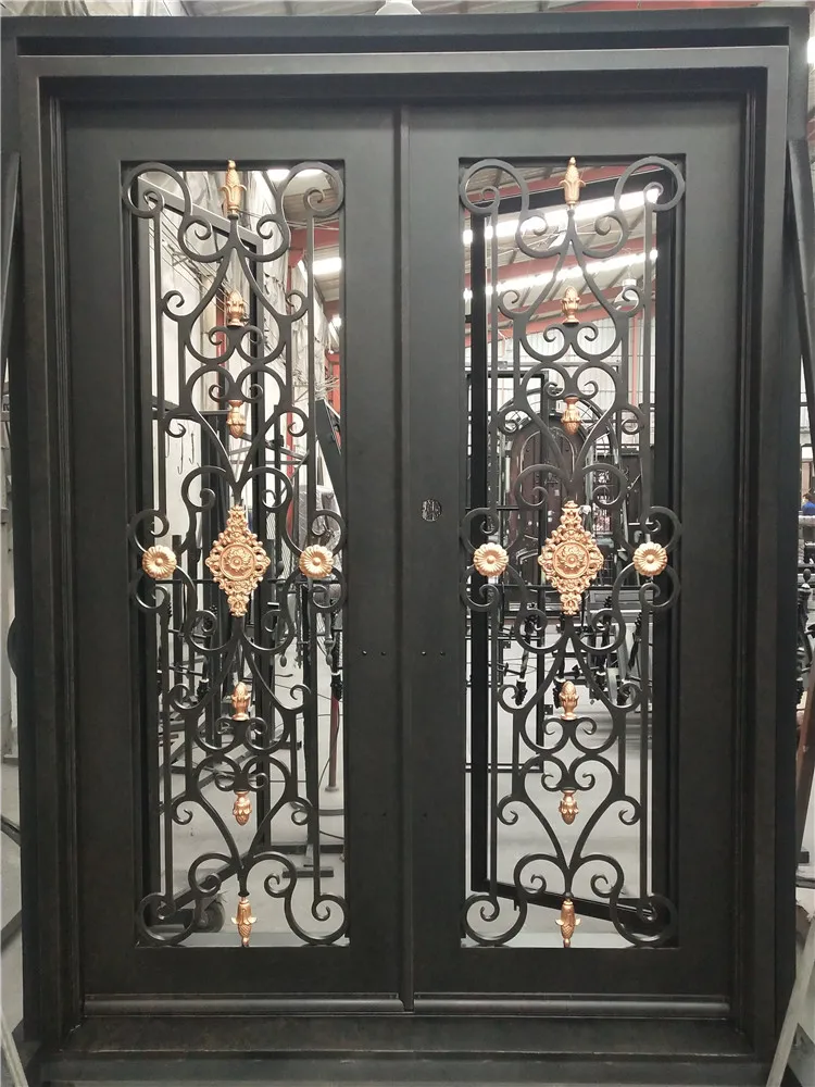 Luxury Exterior Wholesale Solid Iron Double Iron Entry Door For