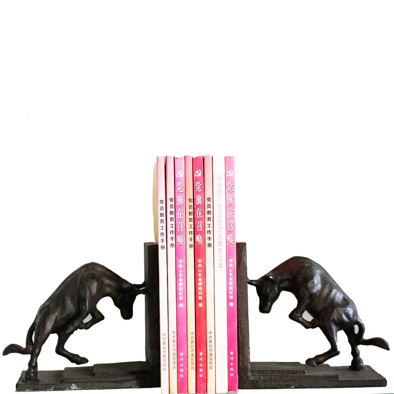 Metal Modern Unique Bull Shape Bookends With Cast Iron Buy Unique