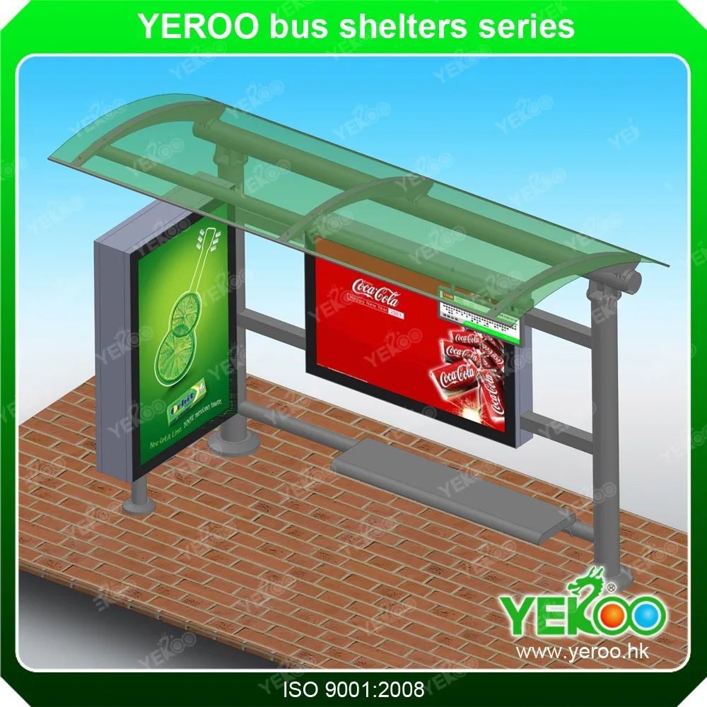 product-YEROO-Popular design metal bus stop shelter with waiting bench-img-4