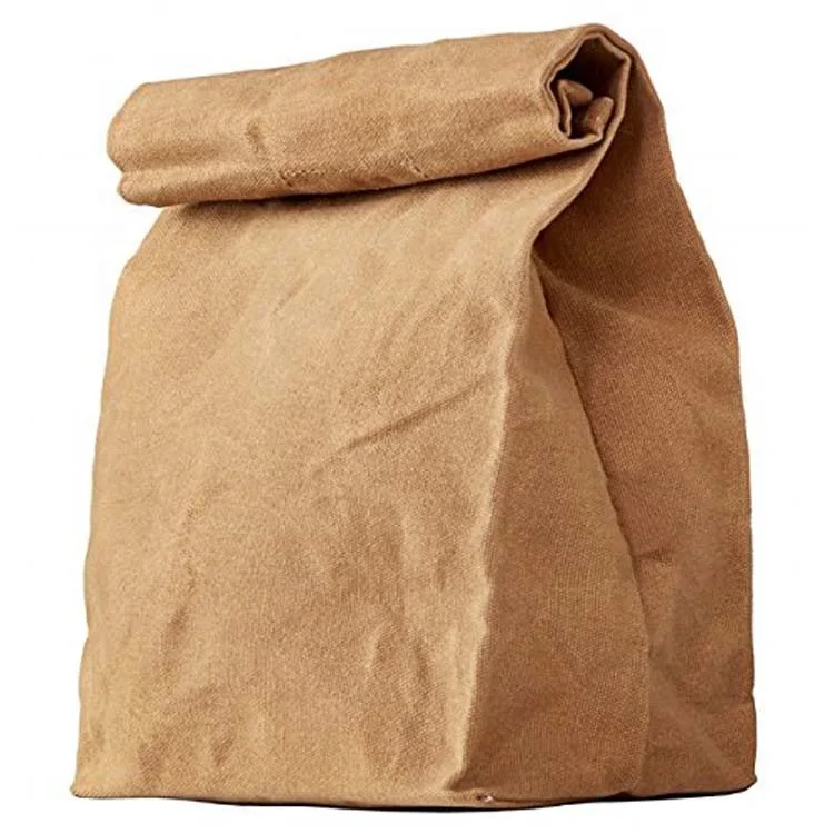 

Durable 16OZ heavy-duty waxed canvas lunch bag for Men, Women & Kids, Brown or customized