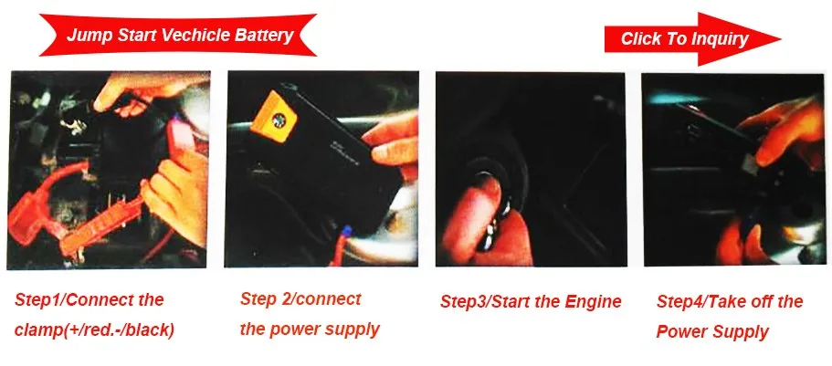 Car Jump Starter Smart Clamp Battery Cable 16800mah Power Bank