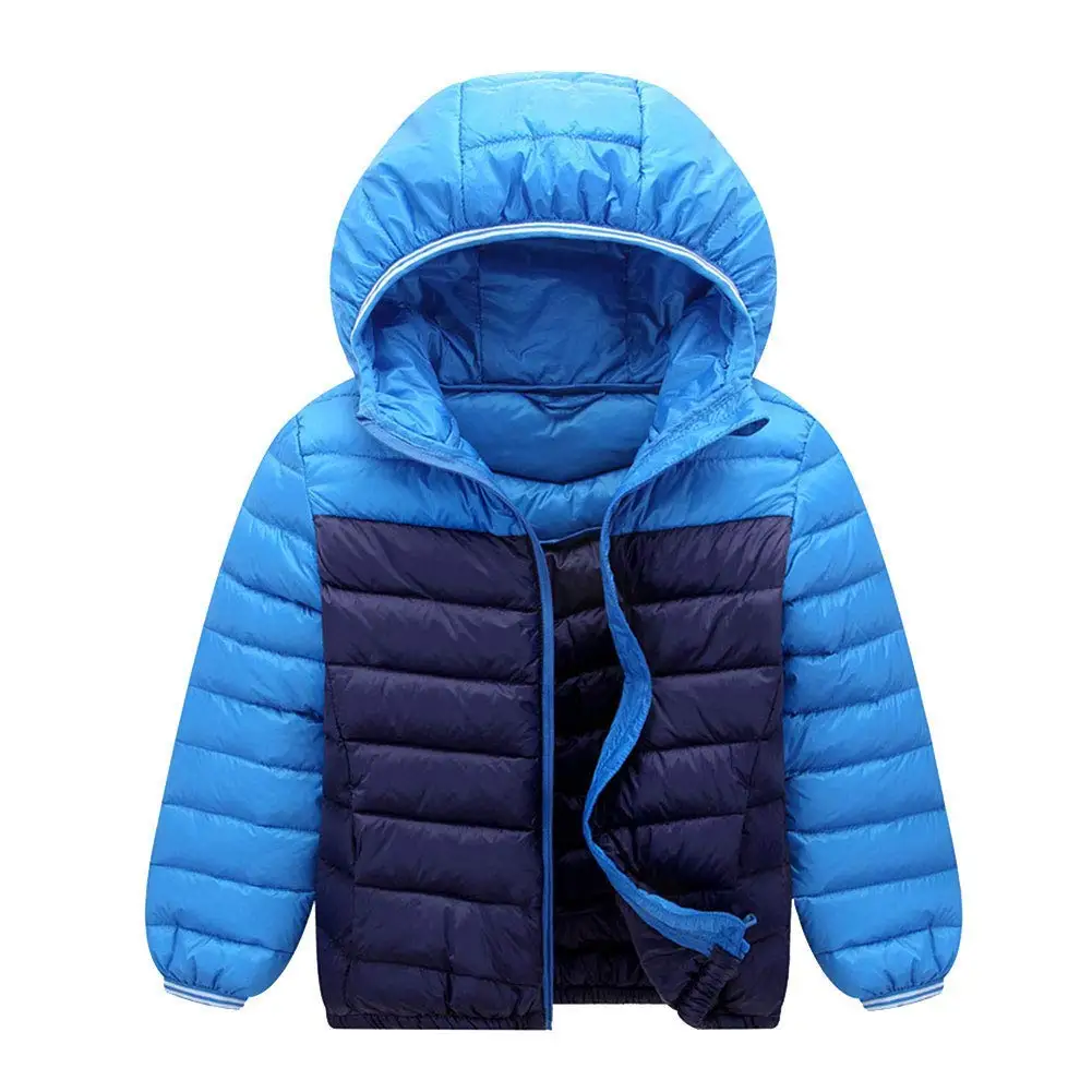 M/&A Kids Lightweight Down Jacket for Girls Boys Winter Puffer Coat with Faux Fur Hood