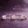 Wholesale women jewelry fancy clover adjustable brass chain bracelet bangle