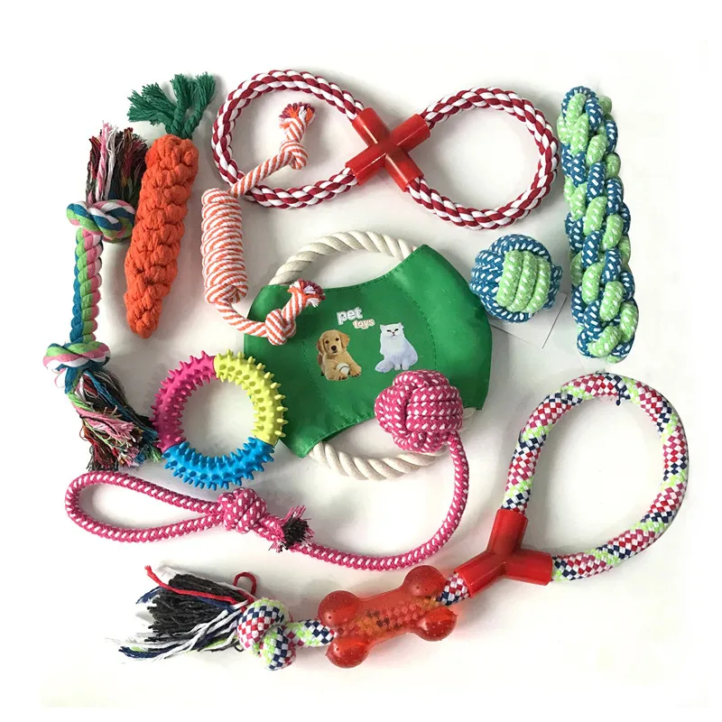 

WK101 Cotton Rope Dog Toy set 10 Pack, Ball Rope and Chew Toys