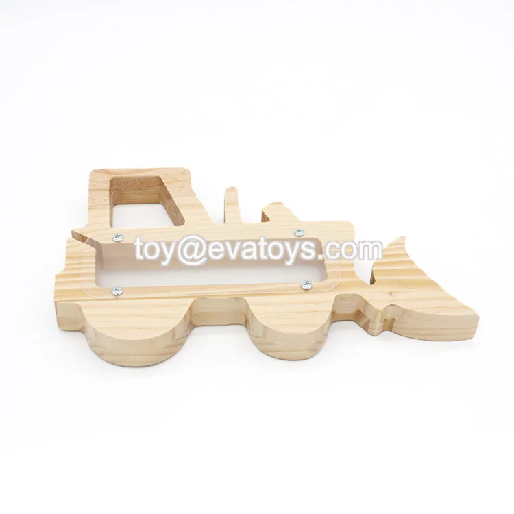 New Design Cool Truck Wooden Baby Money Box For Saving Money W02a282