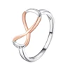 Wholesale 925 Sterling Silver Jewelry Women Rose Gold Fashion Infinity Finger Ring
