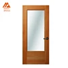 Simple Design Interior Solid Swing Entry Oak Wooden French Doors for Hotel