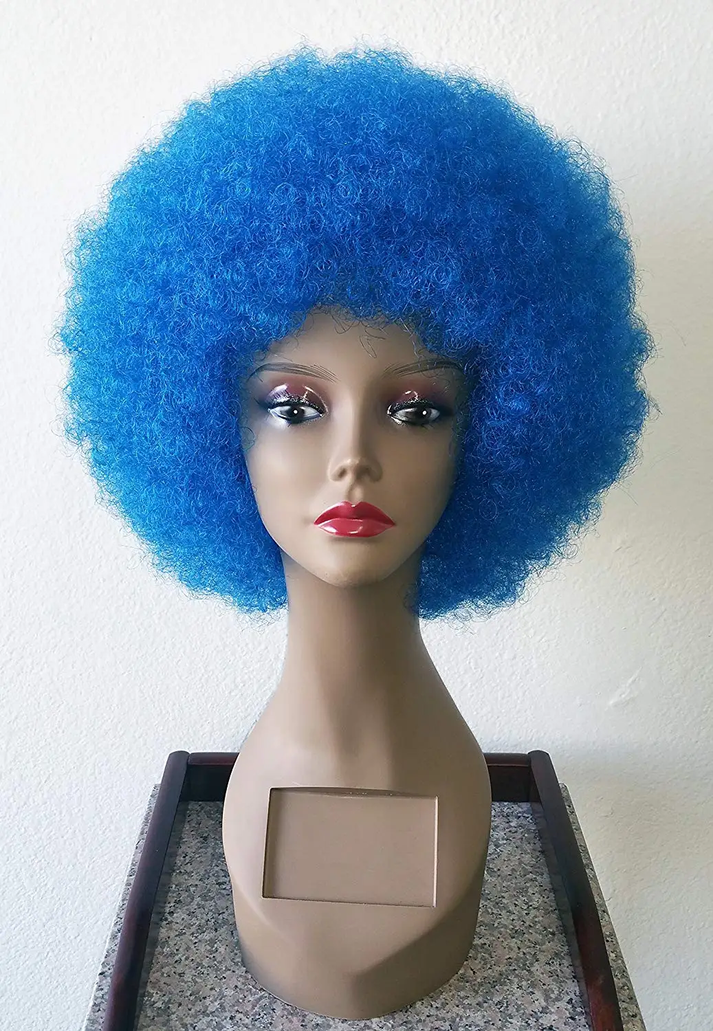 light blue afro wig