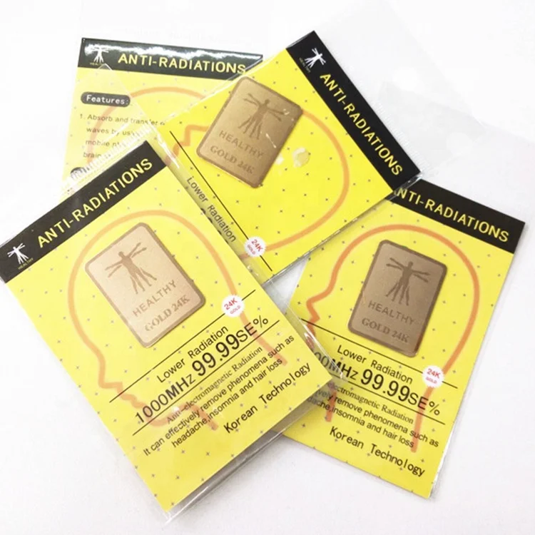 24K Golden Cell Phone Anti Radiation Electromagnetic Sticker Scalar Energy Saver Chip