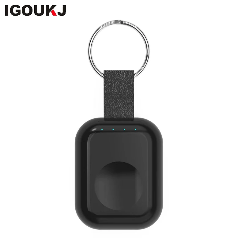 

New arrival portable Sport mini key chain Qi Charging PAD power bank 300mah for Smart Watch 1 2 3 4 all series wireless magnetic