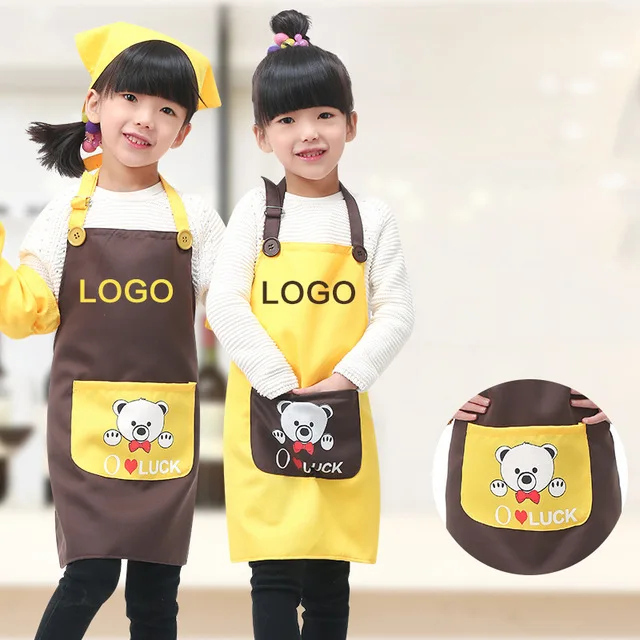 

Children apron kids painting clothing home working little waterproof kindergarten clothes print logo customize, N/a