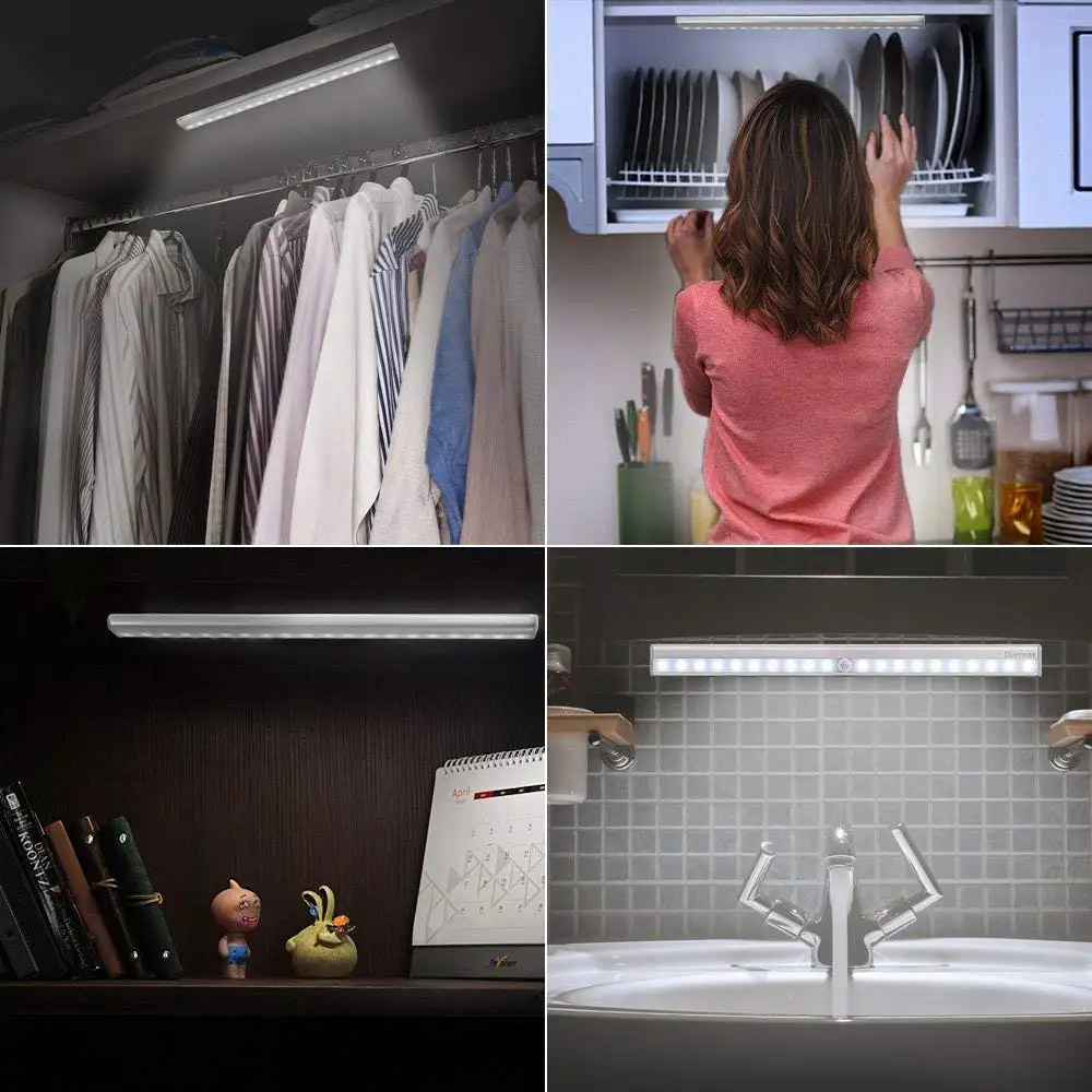 
20 LED Under Cabinet Light Motion Sensor Rechargecable USB Night Light Closet Lamp Wardrobe Light for Indoor 