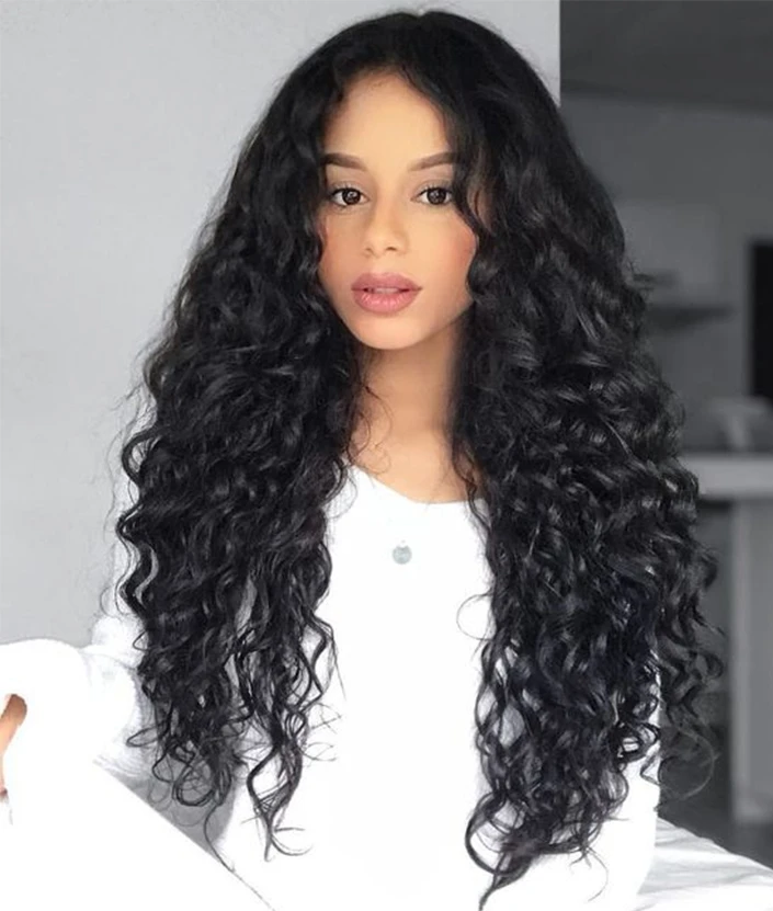 

Sunlight water wave lace front wigs with baby curly hair lace wig frontal ,180% 22inch brazilian hair curly wigs prepluck, Natural color human hair wig