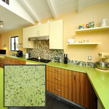 Green Quartz Solid Kitchen Surface Cheap Light Green Onyx Sparkle