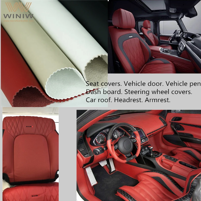 Red Black Car Seat Cover Fabric Automotive Leather Top Quality Super Custom