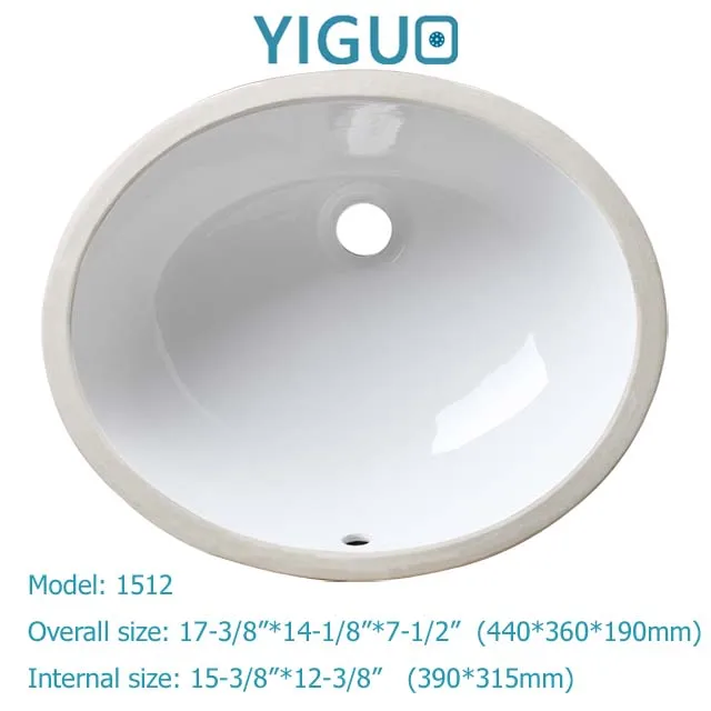 
White colour US design, without faucet feature and rectangle undermount installation type wash basin 2254(1812) 