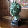 Souvenir metal crafts factory whole sale abstract bronze Einstein bust with patina for interior home ornament