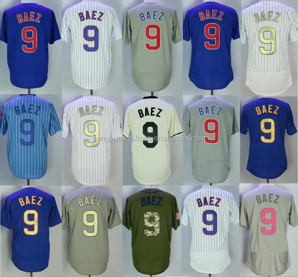 

Best Quality #9 Javier Baez #17 Kris Bryant #44 Anthony Rizzo Embroidery Custom Logo Baseball Jersey