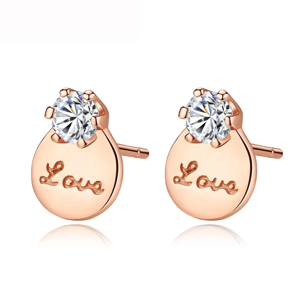 CZCITY New Hot 925 Sterling Silver Stud Earrings Women Love Shape Special Earrings Brand Fine Jewelry