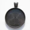 25mm Round black Cabochon Base Setting, blank bezel