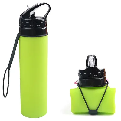 

Best selling explosion outdoor silicone folding kettle shrink climbing cup portable outdoor silicone folding water bottle, Red;blue;green;orange;black