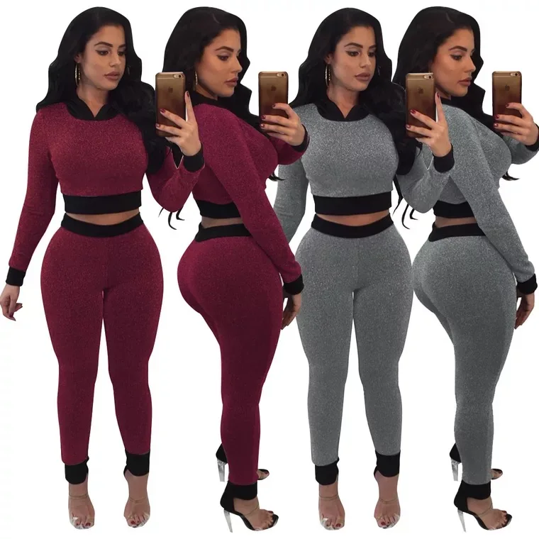 

Sexy Ladies Jumpsuit Two Piece Set Overalls For Women Patchwork Body Fitness Bodysuit, N/a