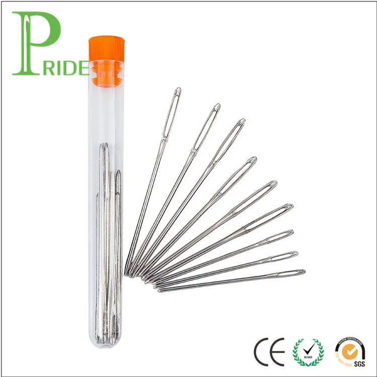 

Large-eye 9pcs/lot Cross Stitch Needles in Bottle Stainless Steel Sewing Blunt Needles, Sliver
