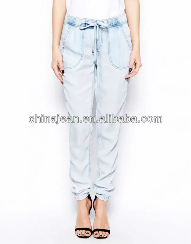 acid wash denim joggers womens