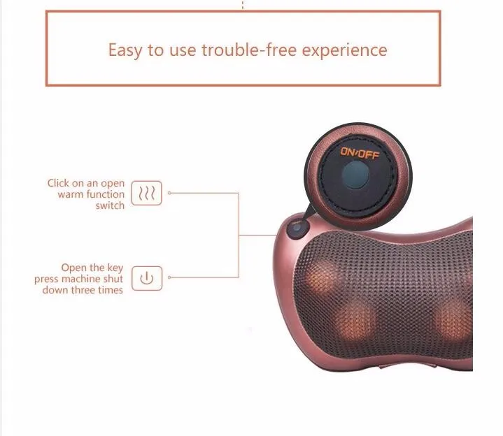 Car massaeg pillow shiatsu massage pillow with heat