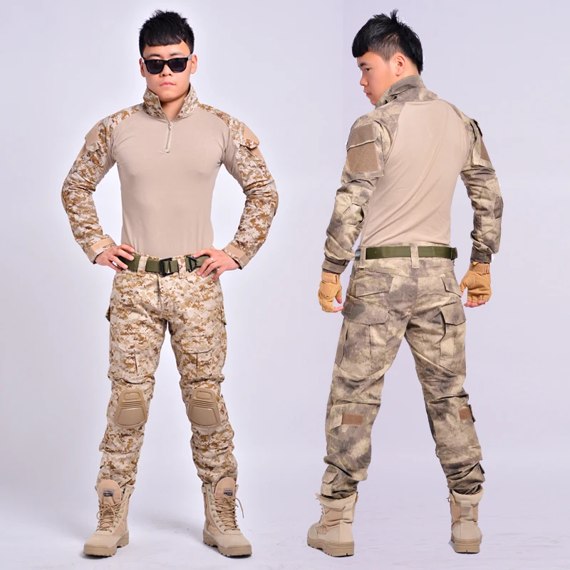 

Tactical military uniform clothing army of the military combat uniform tactical pants with knee pads camouflage hunting clothes, Various color available