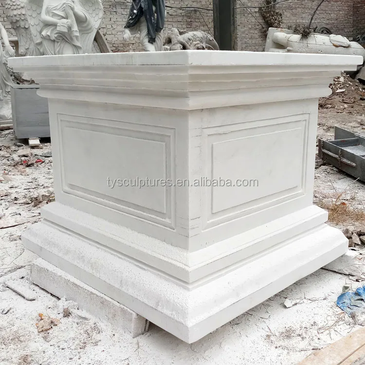 Factory Supplied Large Or Small White Marble Bases Stone Pedestal For