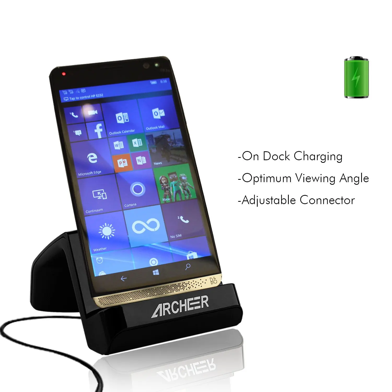 Get Quotations · USB Type C Charger ARCHEER USB C Charging Dock Cradle  Charging Desktop Cellphone Stand Charger for