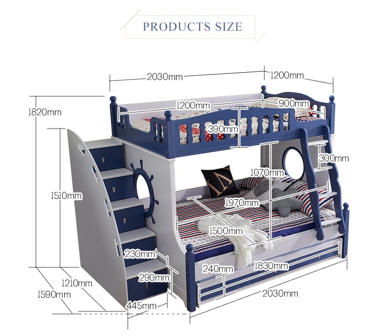 Cheap youth children furniture kids bedroom bunk bed