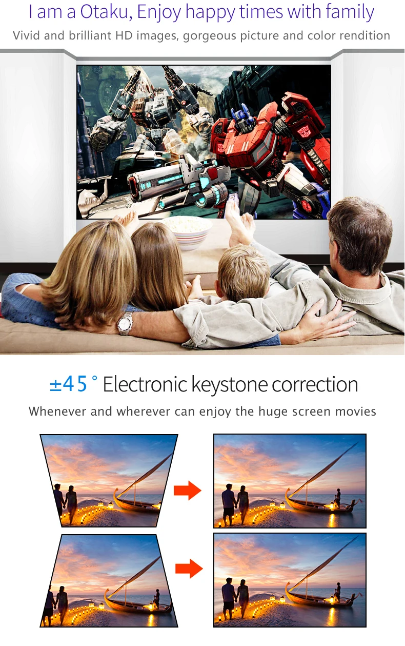CRE 2019 hot sale OEM LCD proyector 3200 Lumens  full HD 4K portable home theater projector