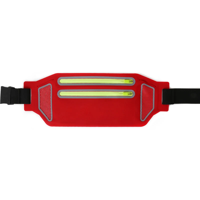 

Double Reflective Strip Waist Bag Waterproof Climbing Waist Bag Waist Bag for Sport, Rose red/fluorescent green/grey/black/light blue/red