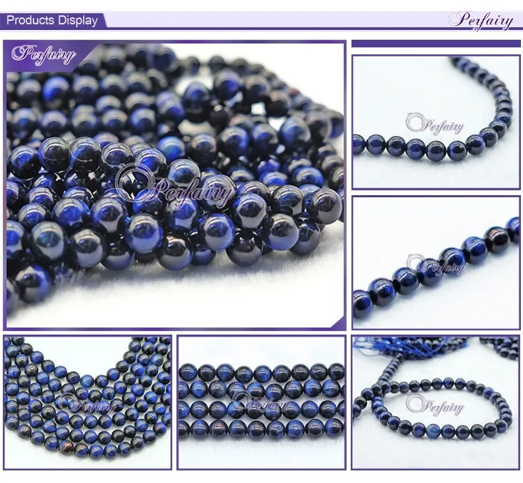 China Factory Directly Sale Natural African Bead Blue Tiger Eye Stone