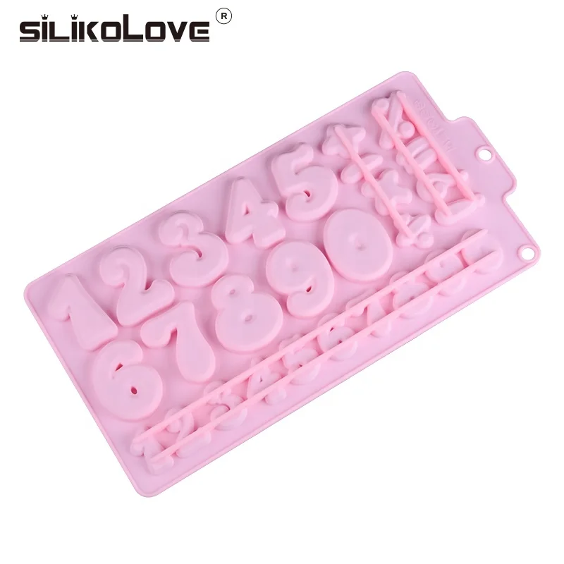 

New design 100% food grade silicone letter mould with add, subtract, multiply and divide number cake decorating tools, As picture or as your request