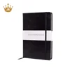 Custom made black pu leather small notebook with pocket