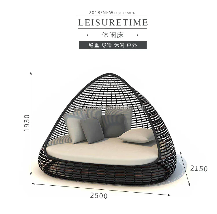 Outdoor Rattan Lying Bed Hotel B&b Garden Spa Club Leisure Furniture