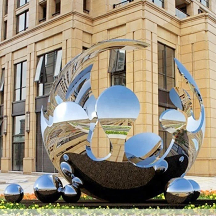 Custom Metal Hollow Stainless Steel Sphere Globe Sculpture