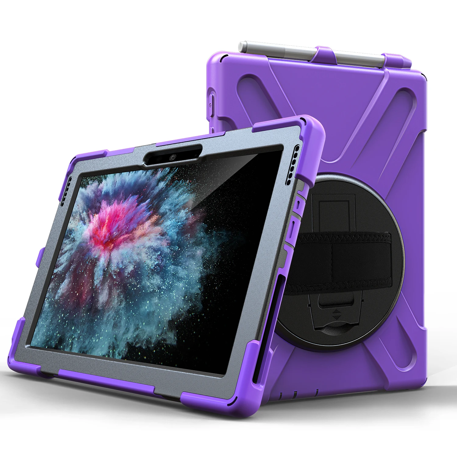 

Case for Microsoft Surface Go 10 Protective Rugged Cover Case with Pen Holder Hand Strap Shoulder strap