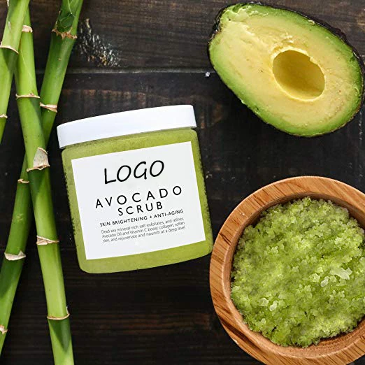 

Natural cosmetics organic avocado body scrub body whitening exfoliator scrub, Green