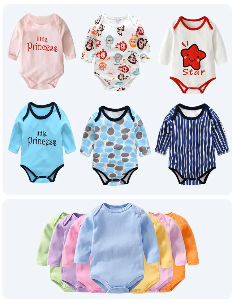 manufacturer Solid color long sleeve baby bodys