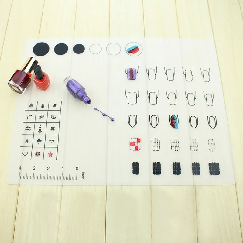 
Yiwu Silicone Workspace Stamping Plate Washable Manicure Print Tool DIY Nail Art Silicone Mat 