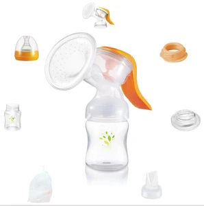 Image of Manual BPA Mom Breast Pump with baby bottle